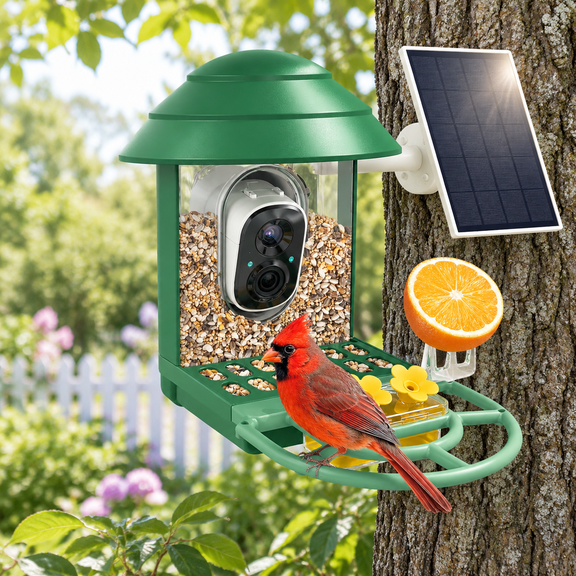 Bird Feeder with Camera, Solar, 2.5K UHD Video, 5GHz/2.4GHz WiFi