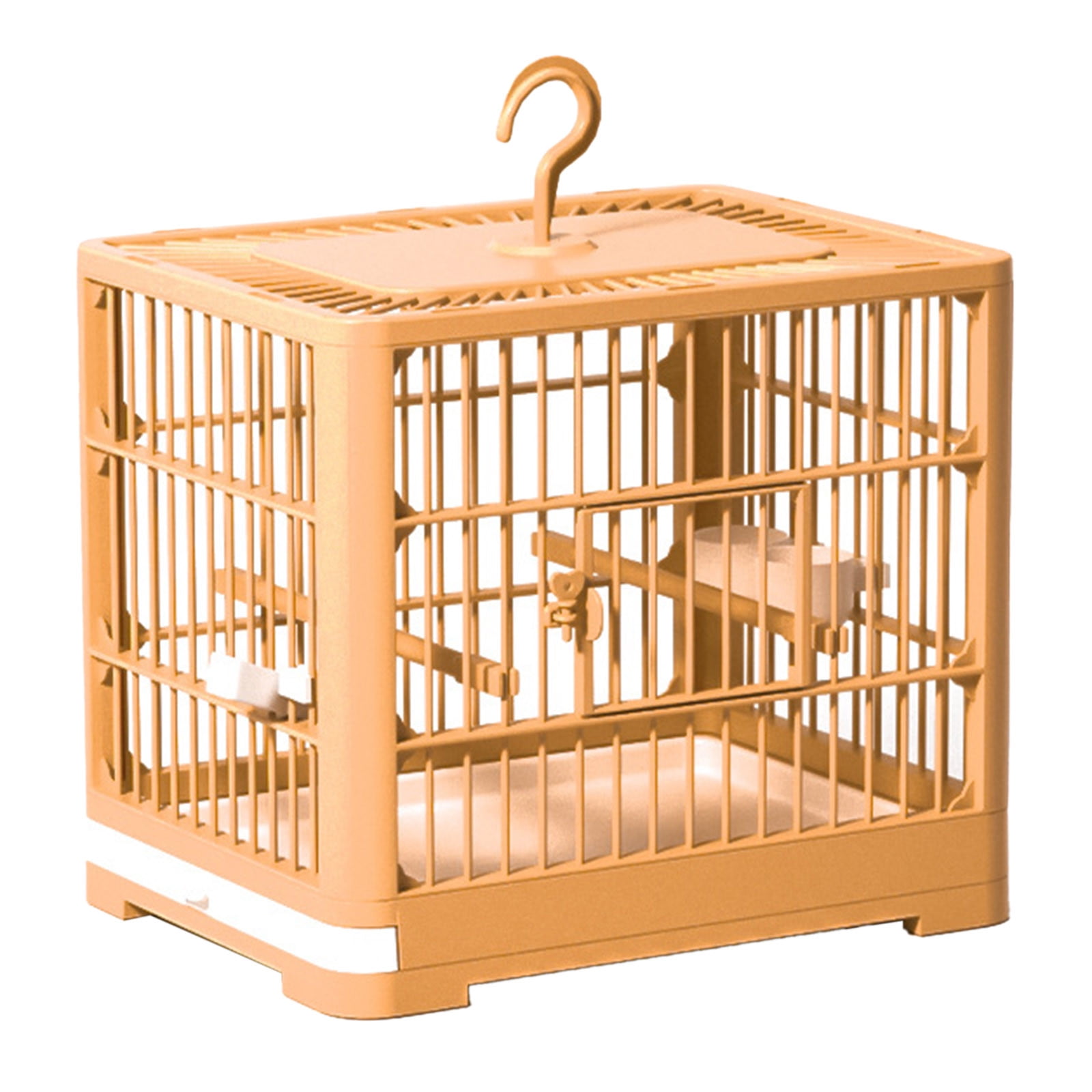 Bird Feeders Bird Cage Travel Portable Lightweight Cage for Small Birds with Standing Pole Detachable Tray Hook Handle Easy Transport