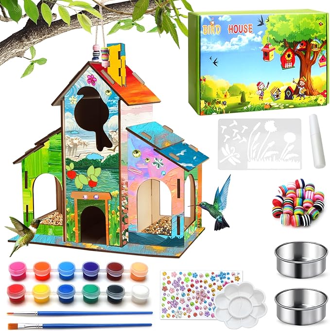 Bird Feeders,DIY Bird House Art Crafts Kit for Kids Ages 35 48 812