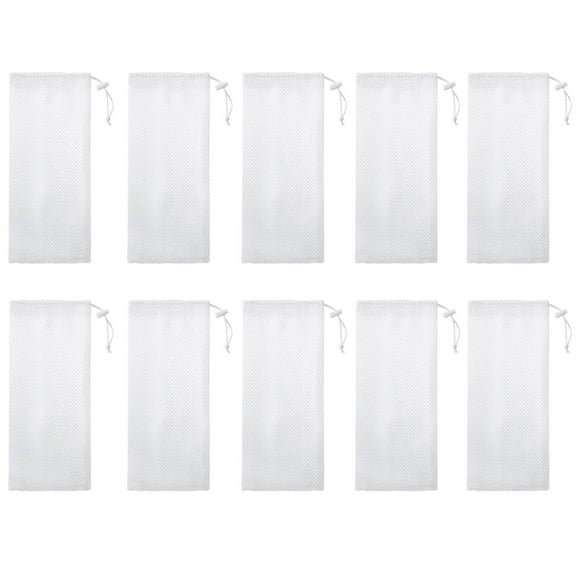 Bird Feeders Storage Bag for Outdoor Use – Durable Hexagonal Mesh Drawstring Polyester Net Bag for Hanging and Storing Birds Feed 5-Pack 10PCS