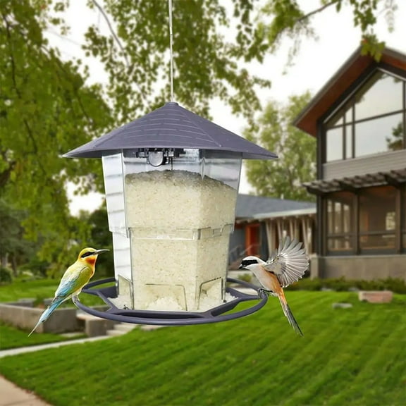 Bird Feeders for Outdoors Automatic Food Dispenser Bird Feeders for Outside Weatherproof Large Food Dispenser with Perch,1 x Automatic Bird Feeder