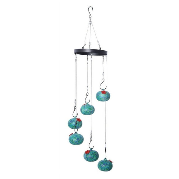 Bird Feeders for Outdoors, Glass Bird Feeders for Outdoors Hanging Ant and Bee Proof 2024 New Wind Chime A