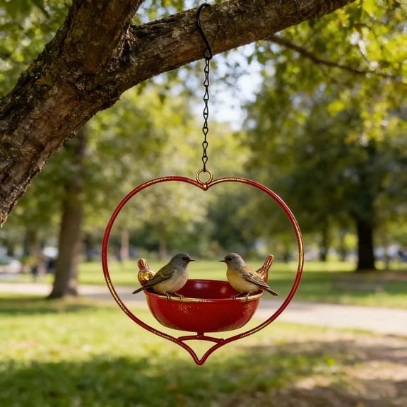 Bird Feeders for Outdoors Hanging,Heart Shape Metal Bird Feeder, for Garden Yard Balcony Decor, Easy Fill,Easy to Clean & Refill
