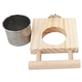 thumbnail image 1 of Bird Feeding Cup Hanging Parrot Feeder Stainless Steel Food Water Bowls with Platform Perch for African Greys Budgies, 1 of 10