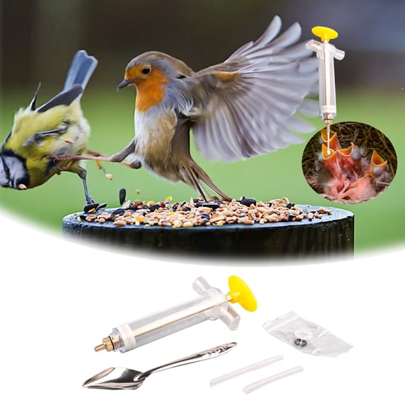 Bird Feeding Kit 6PCS Tube Set with Hose and Spoons Reusable Hand Feeding Device for Small Animals
