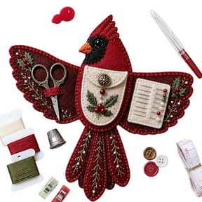 Bird Felt Sewing Organizer DIY Kit, Craft Storage for Needles & Thread,Handmade Soft Felt Bird Bag – DIY Pin Button Scissor Holder, Portable Sewing Gift for Crafting Lovers