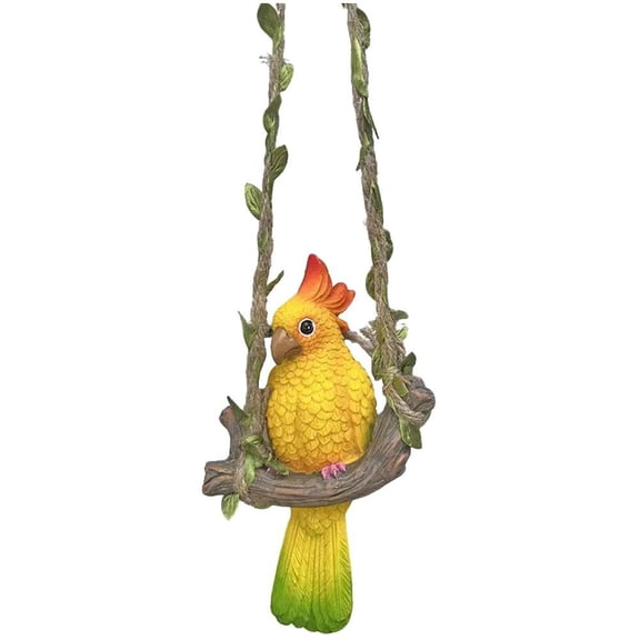 Bird Figurine Garden Decor, Animal Decoration Bird Lover Gifts, Hanging Cute Bird Statue Outdoor Bird Sculpture for Christmas Tree, Patios and Porch