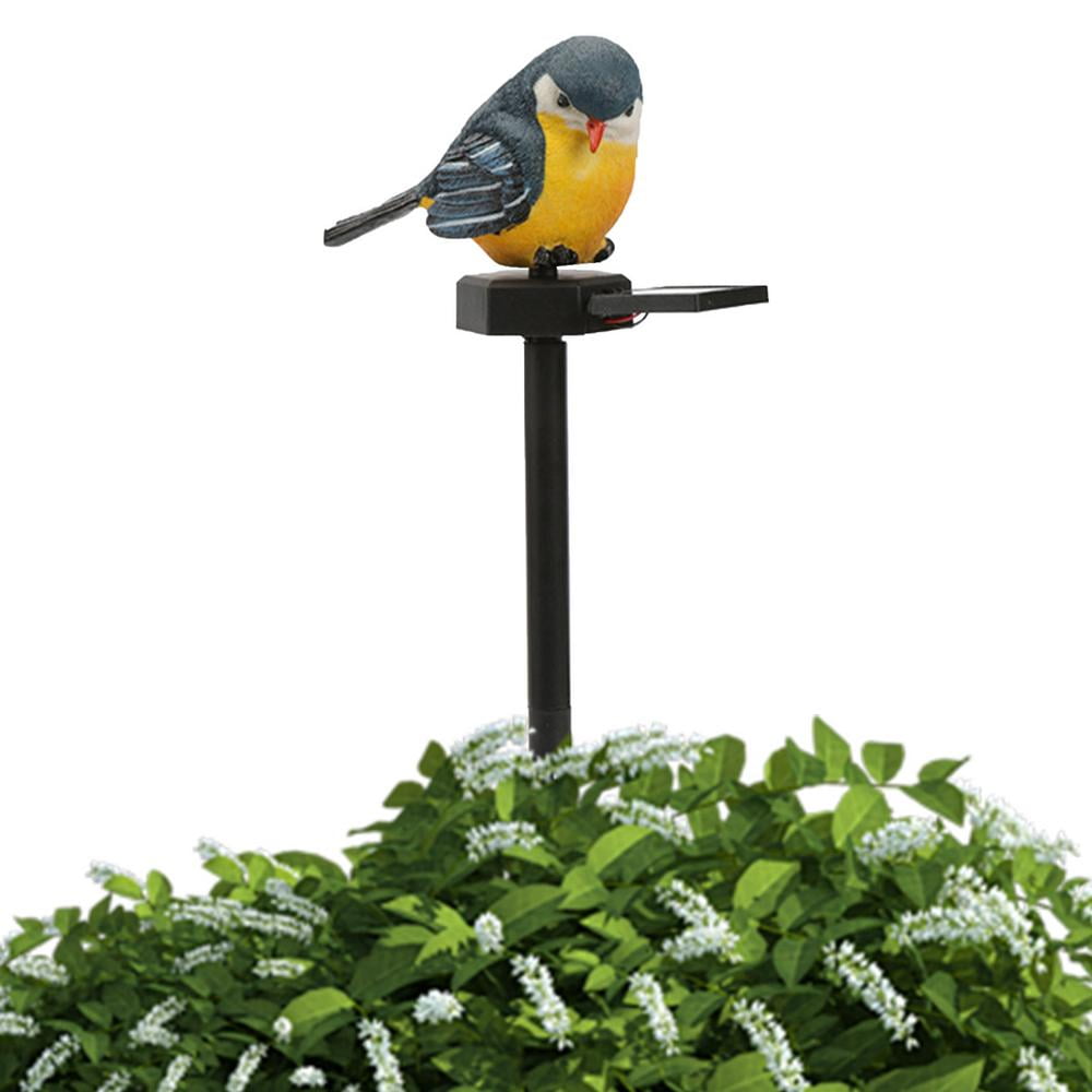Bird Figurine Lights Cute Solar Powered Bird LED Lamp Garden Stake ...