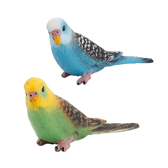 Bird Figurines 2-Pack Realistic Macaw Parrot Model Toys for Classroom Display and Desk Decor