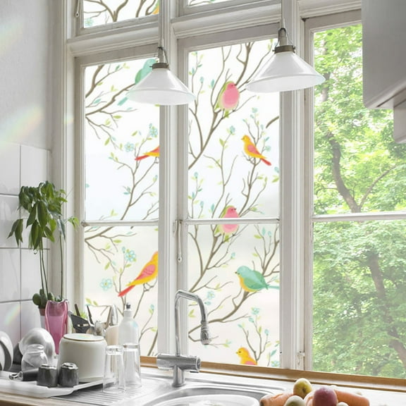 Bird Film Bathroom Anti Peeping Window Transparent Opaque Sticker Static Privacy Window Sticker