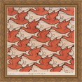 thumbnail image 1 of Bird Fish 28x28 Large Gold Ornate Wood Framed Canvas Art by M.C. Escher, 1 of 2