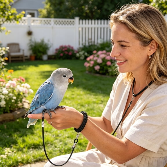 Bird Flight Leash for Parrots, Adjustable Bird Harness Training Rope with Leg Ring and Wrist Loop, Escape Proof Outdoor Flying Tether for Budgies Lovebirds Cockatiels Conures Snow Pigeons