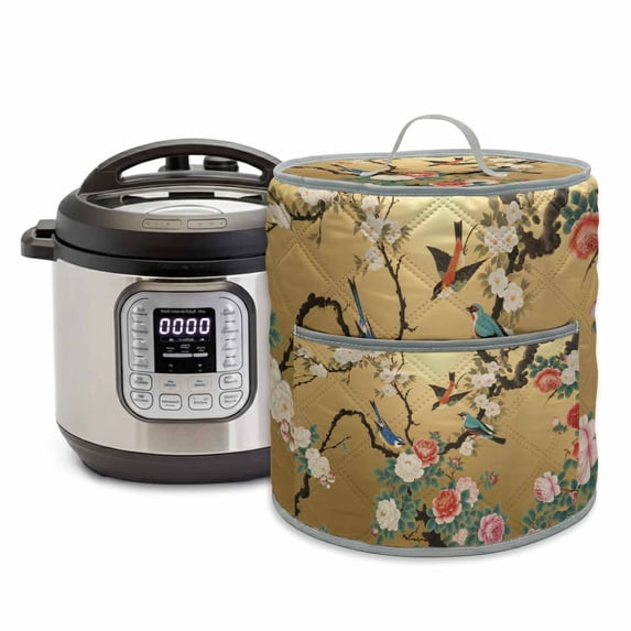 Bird Floral Branch Rice Cooker Cover 6 Quart Vintage Peony Chinese ...
