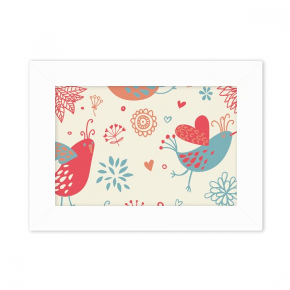 Bird Flower Flower Paint Photo Mount Frame Picture Art Painting Desktop 5x7 inch