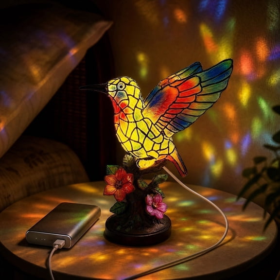 Bird Flower Night Light USB Decorative Lamp Soft Glow Home Bedroom Nursery