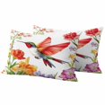 thumbnail image 1 of Bird Flower Pillow Covers 2 Pack Spring Floral Pillowcase Waterproof Outdoor Throw Pillow Cover for Patio Balcony Rectangular Cushion 20”x12”, 1 of 9