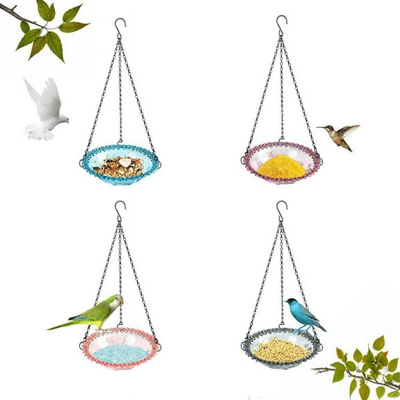 Bird Flower Shaped Hanging Bird Feeder Birdbath B