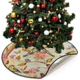 thumbnail image 1 of Bird Flower Vintage Christmas Tree Mats Waterproof Tree Skirt, Autumn View Xmas Tree Stand Tray Mat Floor Protector Pad for Holiday Party Decoration, 28.3", 1 of 6