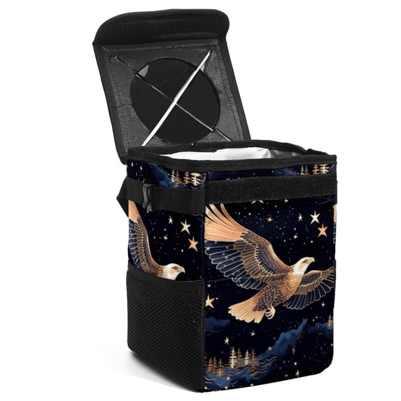 Bird Foldable Car Trash Can with Lid, Leak-proof Hanging Storage Bag - Car Garbage Can, Trash Can for Car, Car Trash Bin