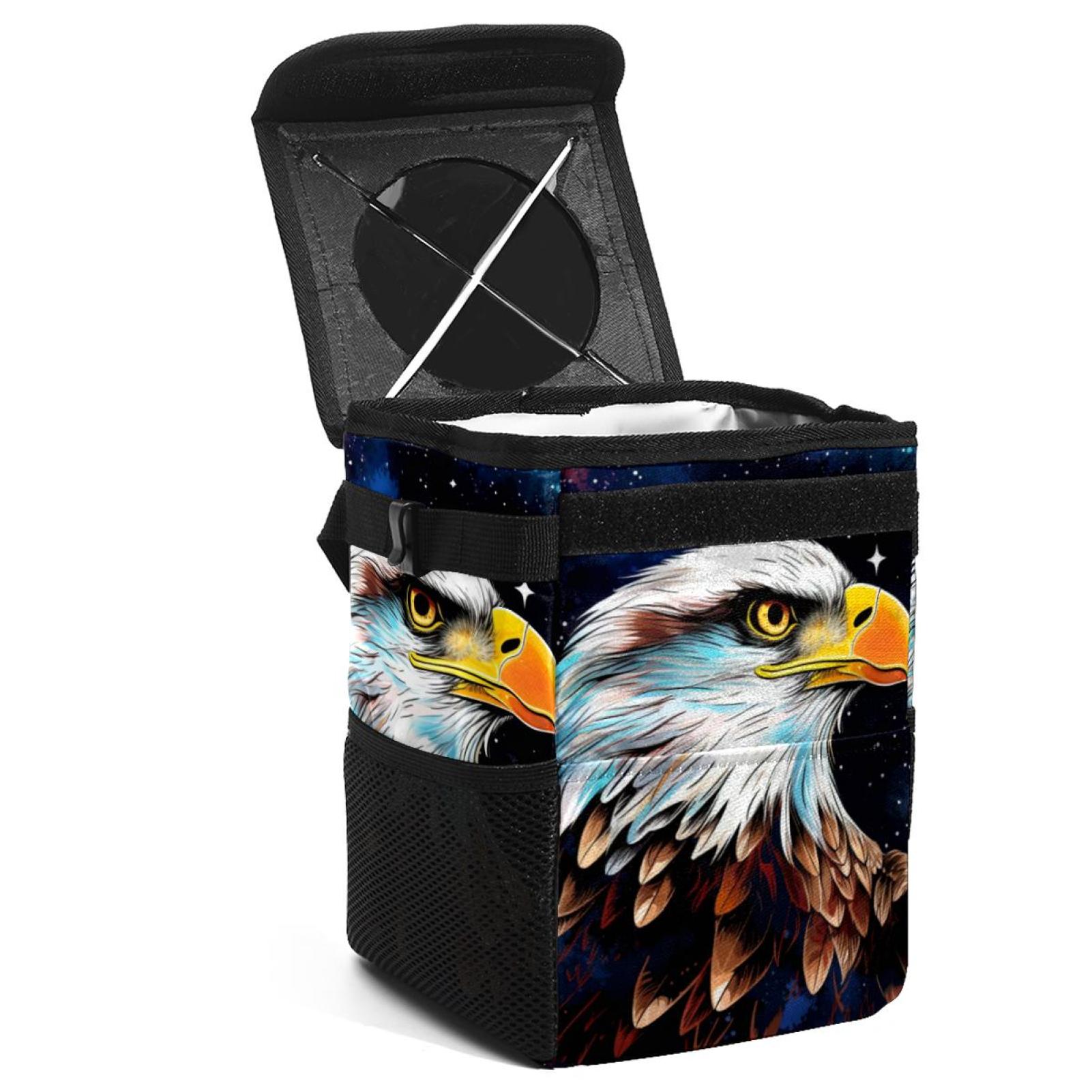 Bird Foldable Mini Trash Can with Lid LeakProof Car Garbage Can for