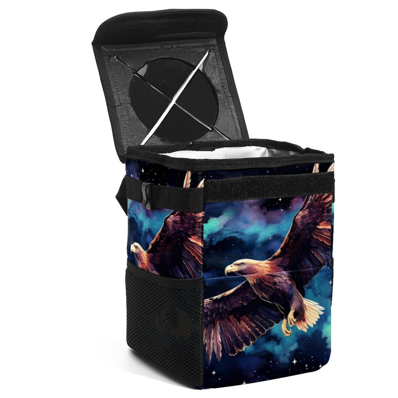 Bird Foldable Mini Trash Can with Lid LeakProof Car Garbage Can for
