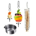 thumbnail image 1 of Bird Food Holder Feeder Toy Small Fruit Treat Skewer Parrot Stainless Steel Feeding Bowl Hanging for Cage, 1 of 11