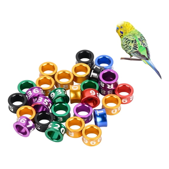 Bird Foot Rings, Bird Bands,Multicolor Aluminum Closed Mouth Bird Identification Leg Rings for Waxbill, Large-Headed Tiger Skin, 20 Daysold or Less Peony(4.7mm,50pcs)