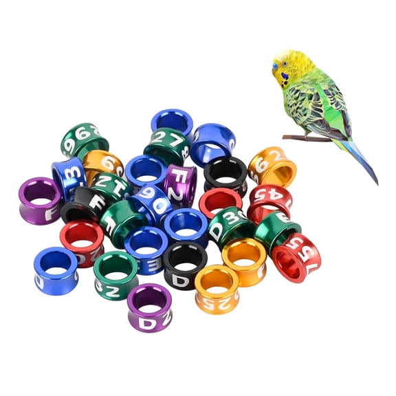 Bird Foot Rings, Bird Bands,Multicolor Aluminum Closed Mouth Bird Identification Leg Rings for Hibiscus Birds,Parrots,Peonies,Doves,etc(4mm,50pcs)