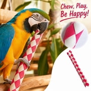 Bird Foraging Toys with Vine Wicker Seagrass Straw Weave,Interactive Chew Treat Dispenser for Parrots,Conure Cockatiel Enrichment,Holiday Gift for Bird Lovers,1 Pack