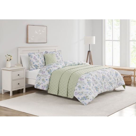 Bird Garden 5 Piece Queen Comforter/Quilt Set