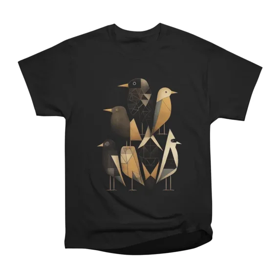 Bird Geometry T-Shirt Tee Gift For Him Merch For Her Apparel For Friend ...