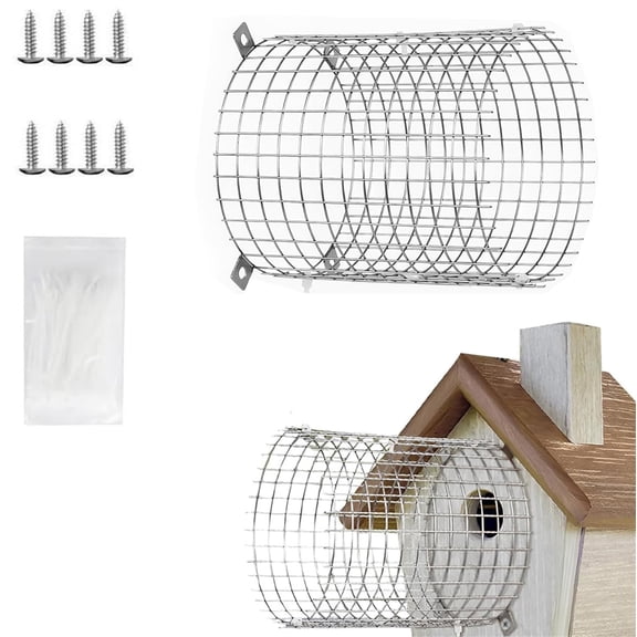 Bird House Hole Protector,Bexikou 1 Pack Metal Wire Entrance Hole Protector,Blue Bird House Predator Guards,Bird House Wire Entrance Guard for Blue Bird Nesting & Babies Safe (Round)