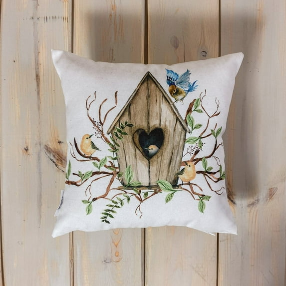 Bird House | Planter | Flower | Pillow Cover | Floral | Throw Pillow | Pillow | Bedroom Decor | Country Decor | Cute Home Decor | Gift