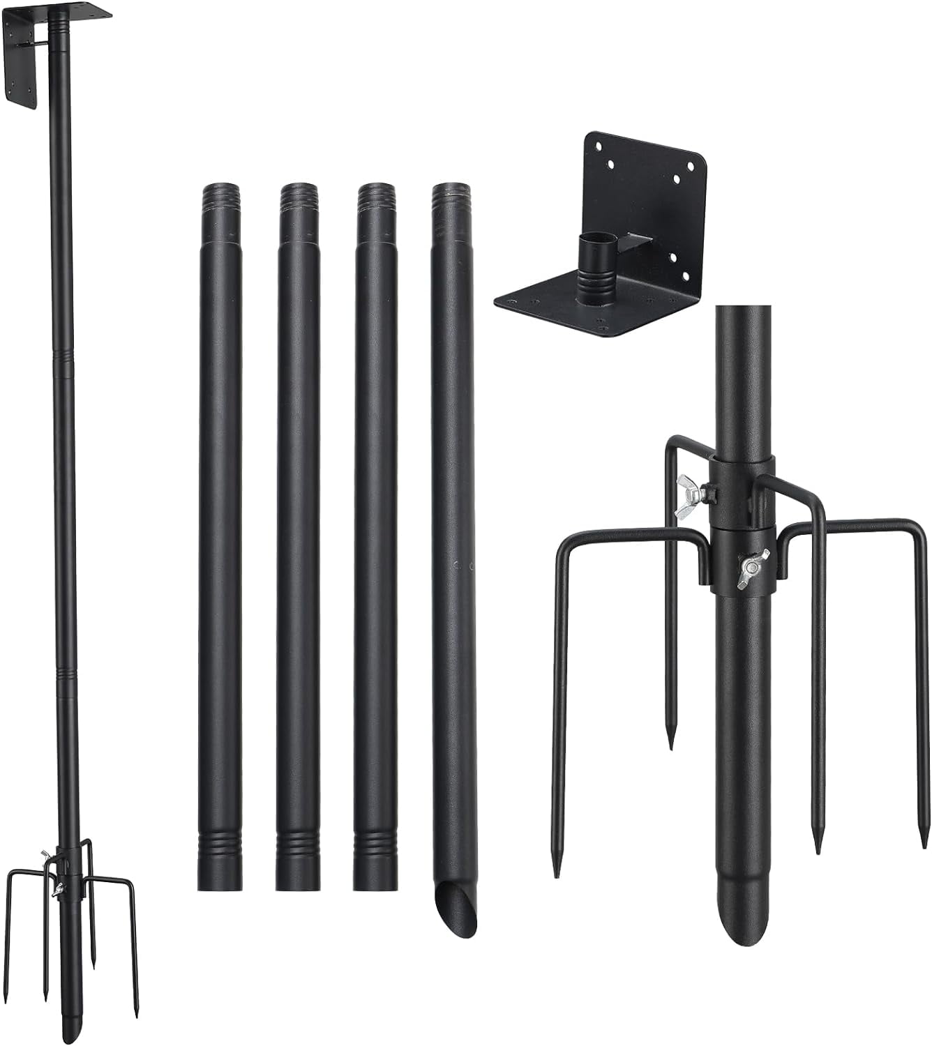 Bird Feeder Pole Stand – 74.5 Inch Height Feeding Station With 1-Inch Heavy Duty For Hanging