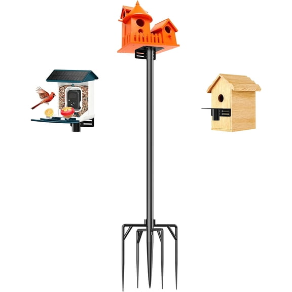 Bird House Pole Stand 79", Dia 1 Inch Smart Bird Feeder Pole, Feeding Station for Outdoors Heavy Duty, Compatible Post Mount