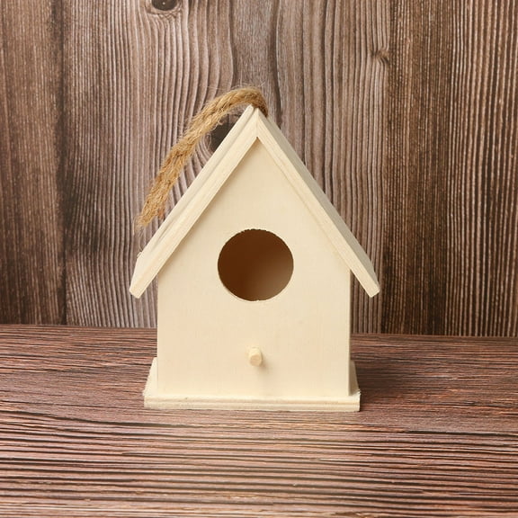 Bird House for Outside,Bluebird House,Outdoor Wooden Hanging Birdhouses Finch Wren Cardinals Garden Nesting Box 4.7*4*2.7in
