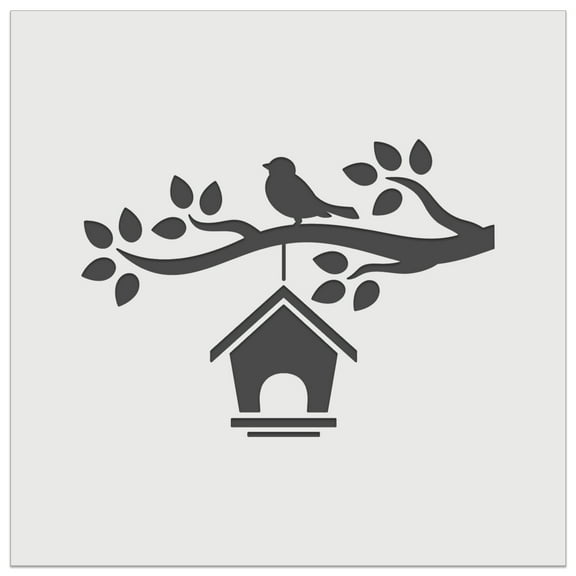 Bird House on Tree Branch DIY Cookie Wall Craft Stencil - 4.5 Inch