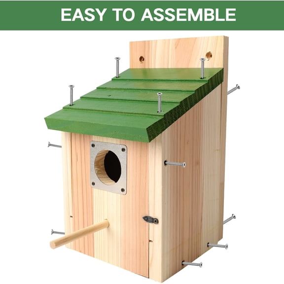 Bird Houses for Outside with Copper Guard, Thicken Cedar Wooden Nesting Box - Fit Bluebird, Finch, Swallow, Wren, Chickadee - Outdoor Garden Country Cottage Decor, Assembly Required$$Garden & Patio