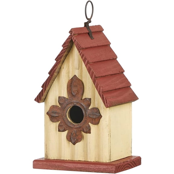 Bird Houses for Outside, Wooden Bird House Hanging Garden for Outdoors, Rustic Bird House for Bluebird Cedar Wren Chickadee Sparrow Bird Nest Box for Garden Patio -9" H