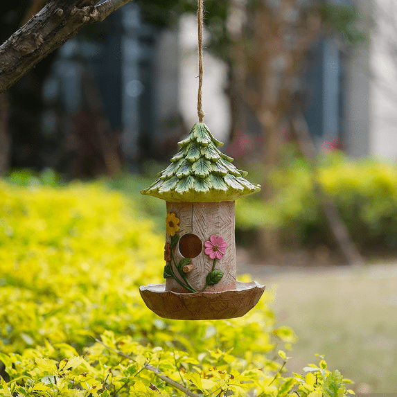 Bird Houses for Outside Resin Bird House Room Garden Courtyard Backyard Decor Handmade House