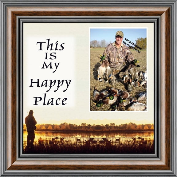Bird Hunter Happy Place, Hunting Fowl Personalized Picture Frame, 10X10 9726