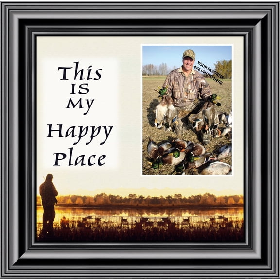 Bird Hunter Happy Place, Hunting Fowl Personalized Picture Frame, 10X10 9726
