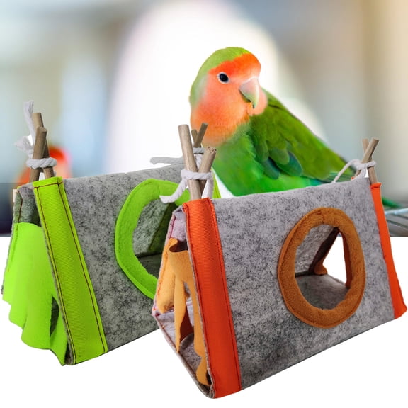Bird Hut for Cage, Hanging Bird Hammock Bed Nest Plush House Snuggle Tent for Conure, Lovebird, Parrot, Parakeets, Cockatiels, Cockatoo, Quaker