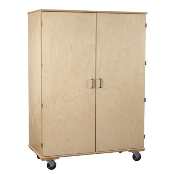 Bird In Hand 1467855 Classroom Select Large Mobile Adjustable Shelf Teacher Storage with 5 Adjustable Shelves & Small Rod, Birch - 48 x 24 x 67 in.