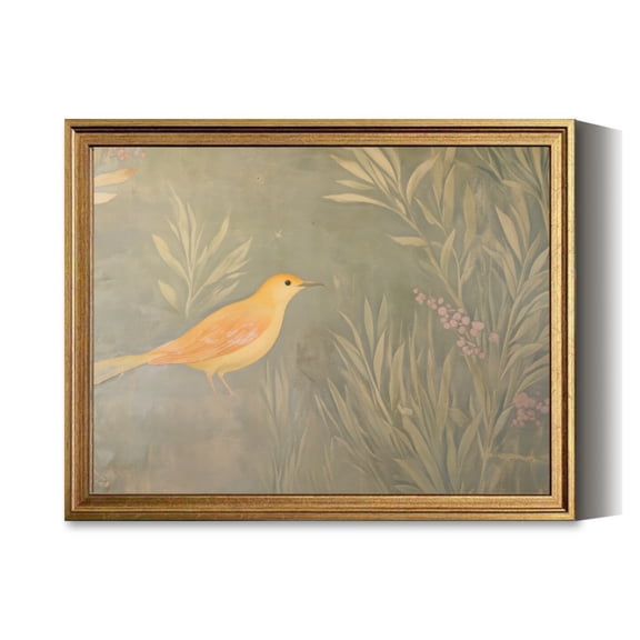 Bird In Nature Scene Vintage Gold Framed Wall Art Decor Retro Canvas Paintings for Living RoomBedroom