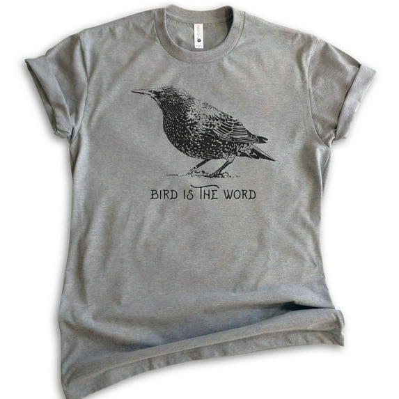 Bird Is The Word Shirt, Unisex Women's Men's Shirt, Bird Shirt, Animal Shirt, Animal Lover Shirt, Dark Heather Gray, 4X-Large