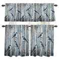 Bird Kitchen Curtains Valance and Tier Set Birch Tree Rod Pocket Short ...