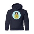thumbnail image 1 of Bird Kokeshi Doll Hoodie Juniors - Youth Hoodie, Navy, Large, 1 of 4