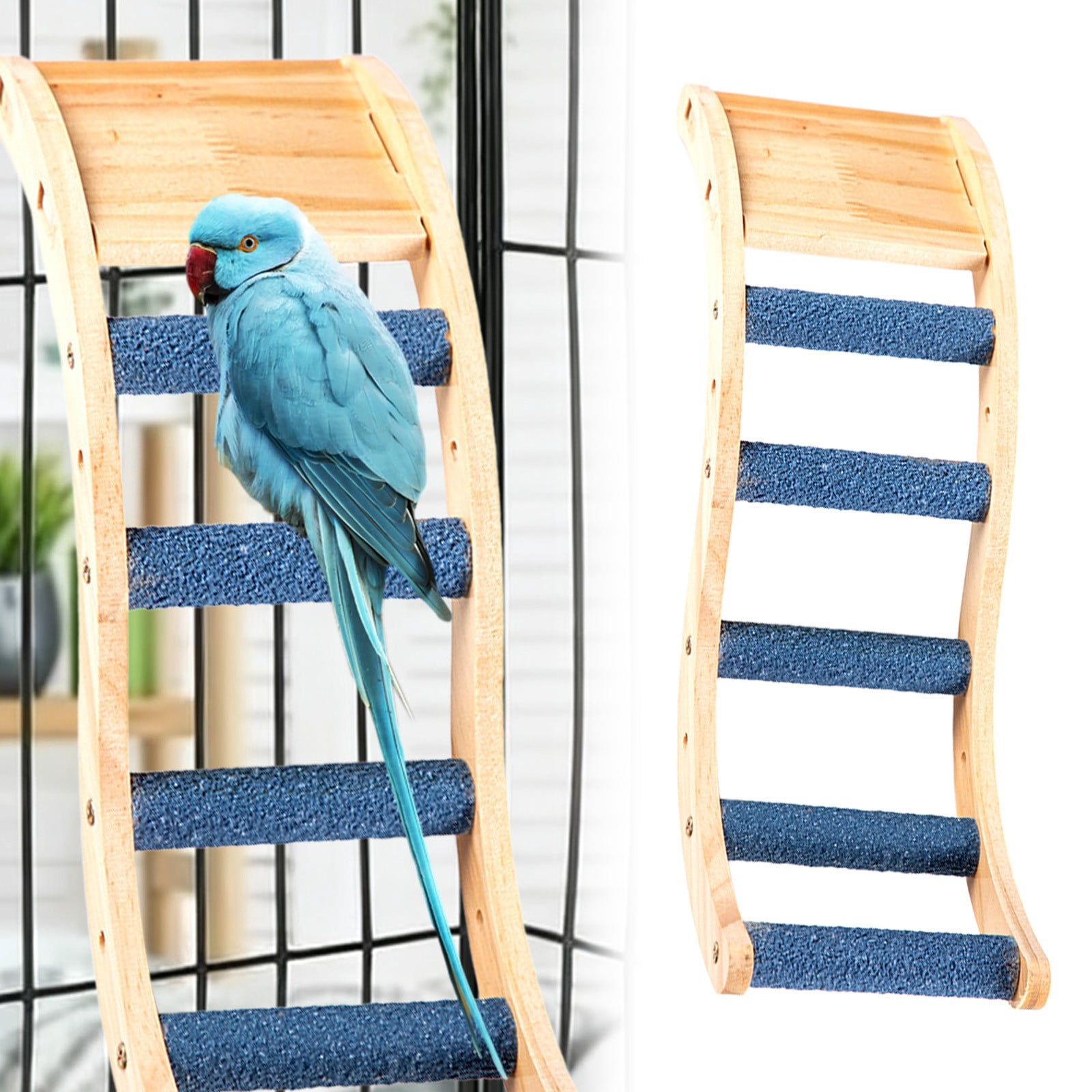Bird Ladder Bridge, Ongmies Wooden Pet Parrot Hamster Climbing Ladder ...