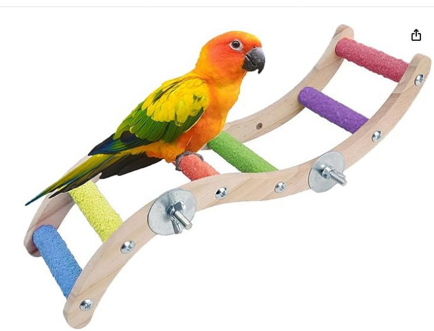 Bird Ladder Bridge Wooden Bird Beak Climbing Ladder Parrot Hamster Cage